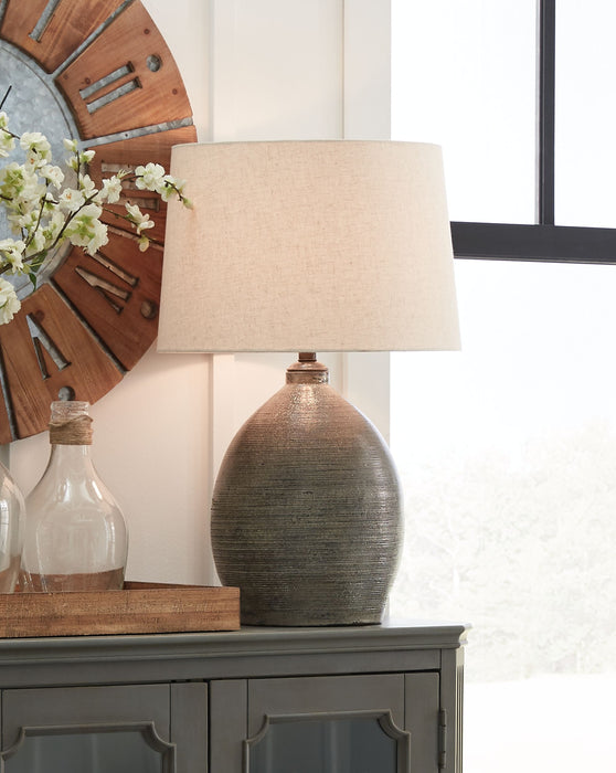 Joyelle - Gray - Terracotta Table Lamp - Simple Home Plus