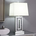 Ayelet - Table Lamp With Square Shade - White And Mirror - Simple Home Plus