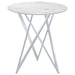 Bexter - Faux Marble Round Top Bar Table - White And Chrome - Simple Home Plus