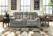 Mitchiner - Fog - Dbl Rec Loveseat W/Console - Simple Home Plus