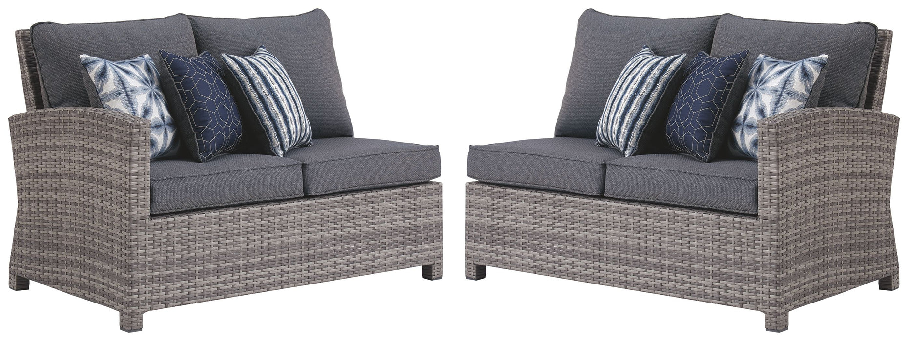 Salem - Gray - Raf / Laf Loveseat W/Cush (Set of 2) - Simple Home Plus