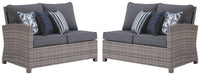 Salem - Gray - Raf / Laf Loveseat W/Cush (Set of 2) - Simple Home Plus