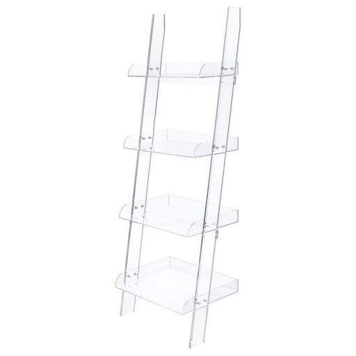 Amaturo - 4-Shelf Ladder Bookcase - Clear - Simple Home Plus