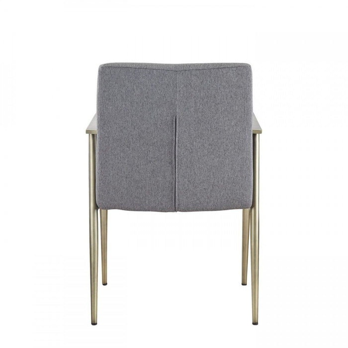 Brass Contemporary Dining Chair - Gray Antique