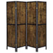 Deepika - 4-Panel Folding Screen - Antique Nutmeg And Black - Simple Home Plus