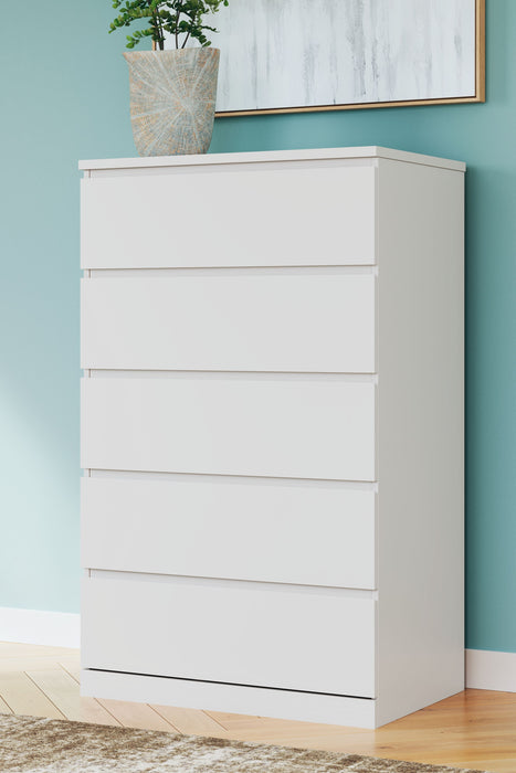 Onita - White - Five Drawer Chest