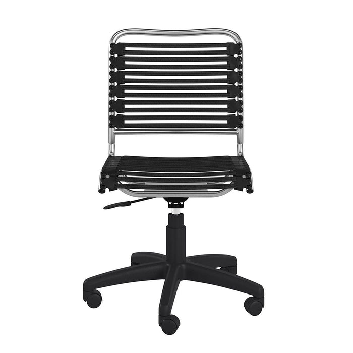 Adjustable Swivel Bungee Rolling Office Chair - Black / Silver