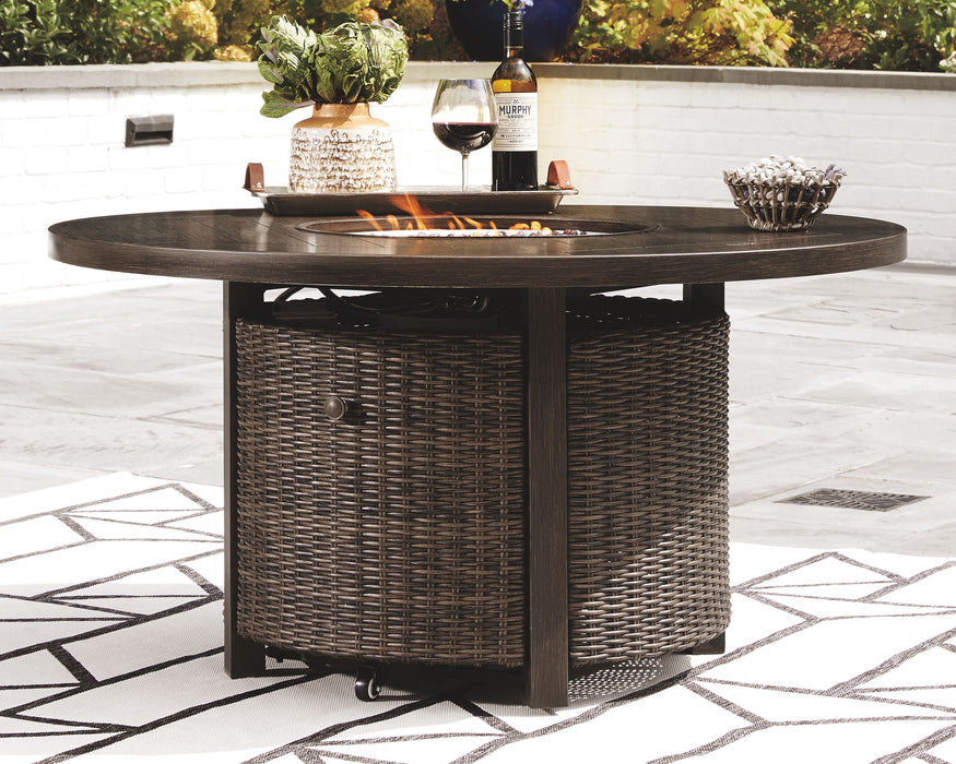 Paradise - Medium Brown - Round Fire Pit Table - Simple Home Plus