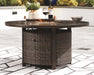 Paradise - Medium Brown - Round Fire Pit Table - Simple Home Plus