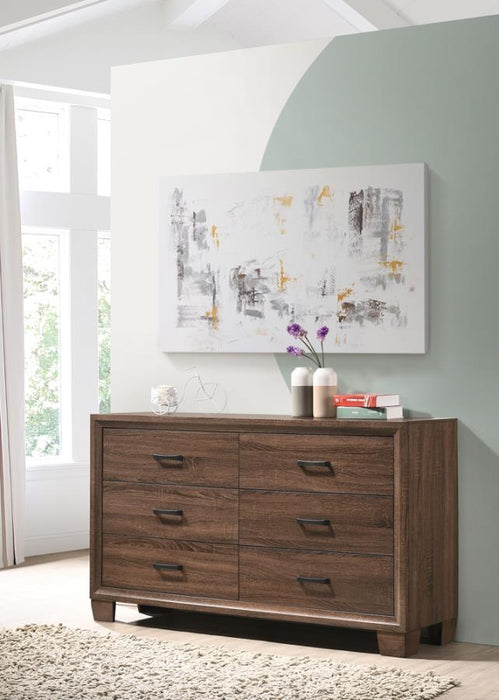 Brandon - 6-Drawer Dresser - Medium Warm Brown - Simple Home Plus