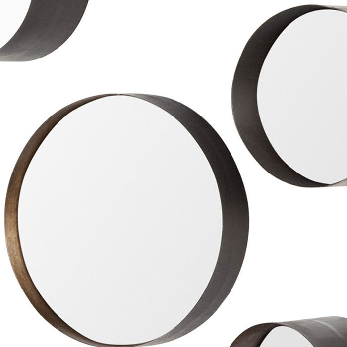 Set Of Eight Metal Wall Mirrors - Brown