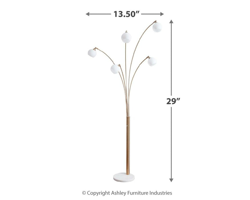 Taliya - Champagne / White - Metal Arc Lamp - Simple Home Plus