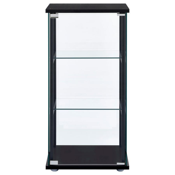 Cyclamen - 3-Shelf Glass Curio Cabinet - Black And Clear - Simple Home Plus