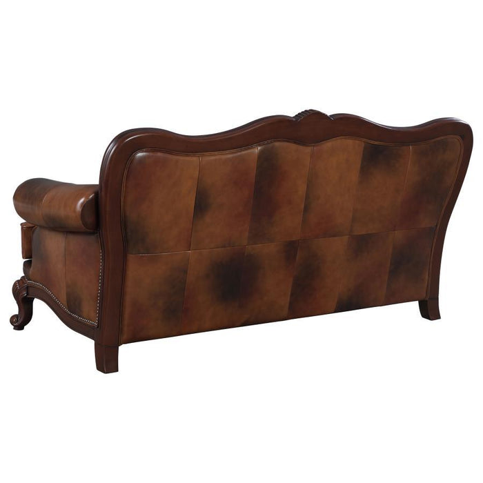 Victoria - Rolled Arm Sofa - Tri-Tone And Brown - Simple Home Plus