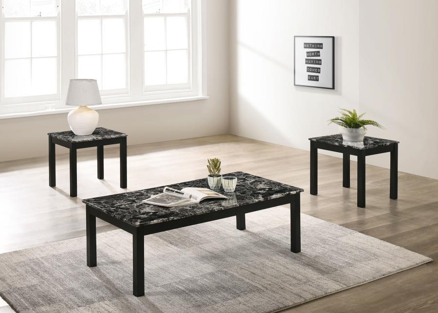 Bates - Faux Marble 3-Piece Occasional Table Set - Simple Home Plus