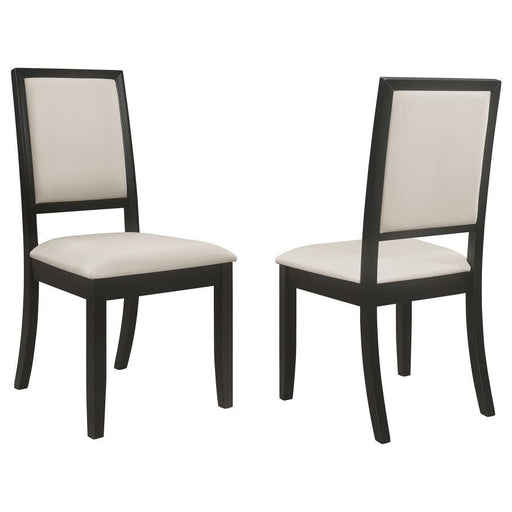 Louise - Upholstered Dining Side Chairs (Set of 2) - Black And Cream - Simple Home Plus