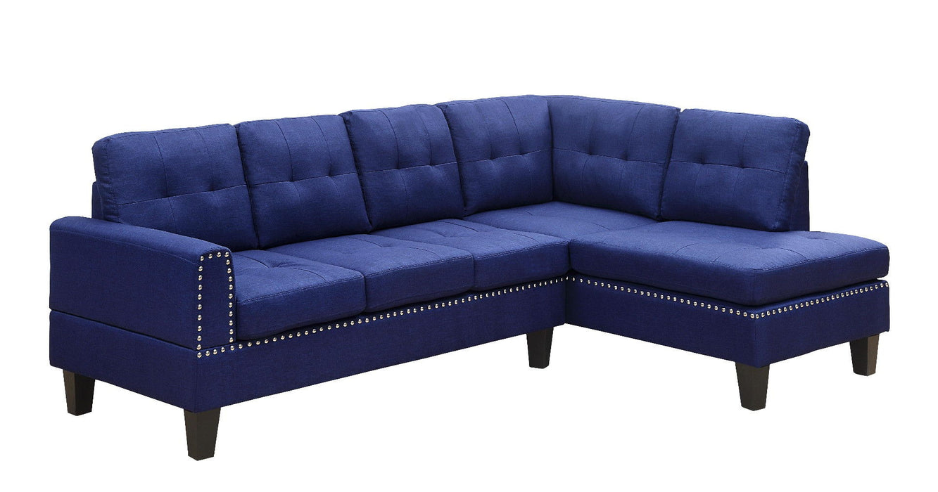 Linen L Shaped Two Piece Corner Sectional - Blue