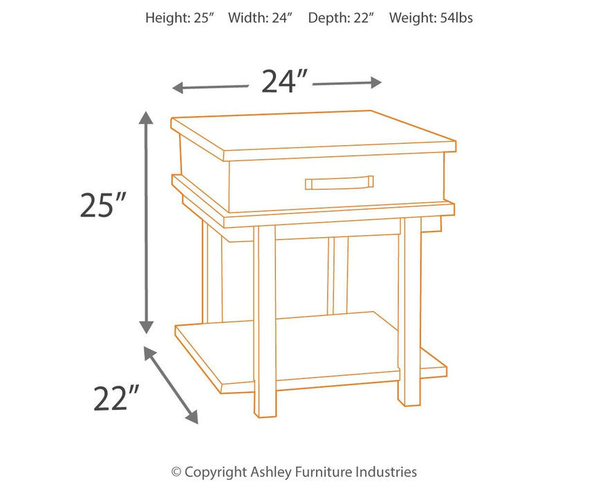 Stanah - Brown / Beige - Rectangular End Table - Simple Home Plus