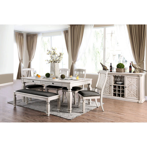 Georgia - Dining Table - Antique White / Gray - Simple Home Plus