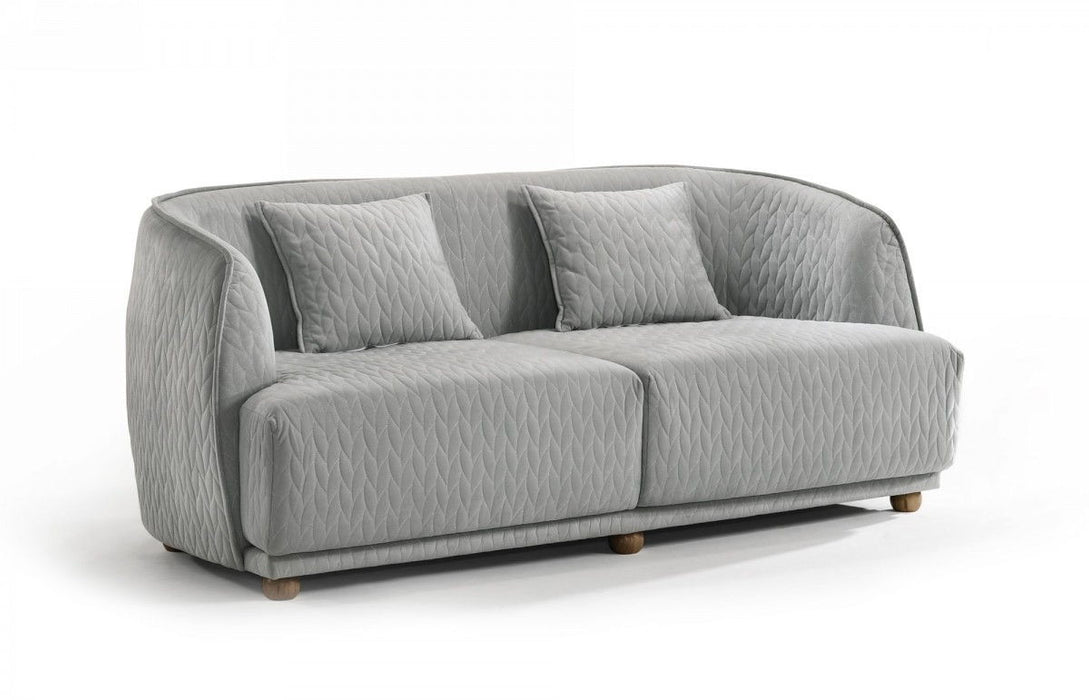 Modern Curved Back Quilted Loveseat - Light Gray