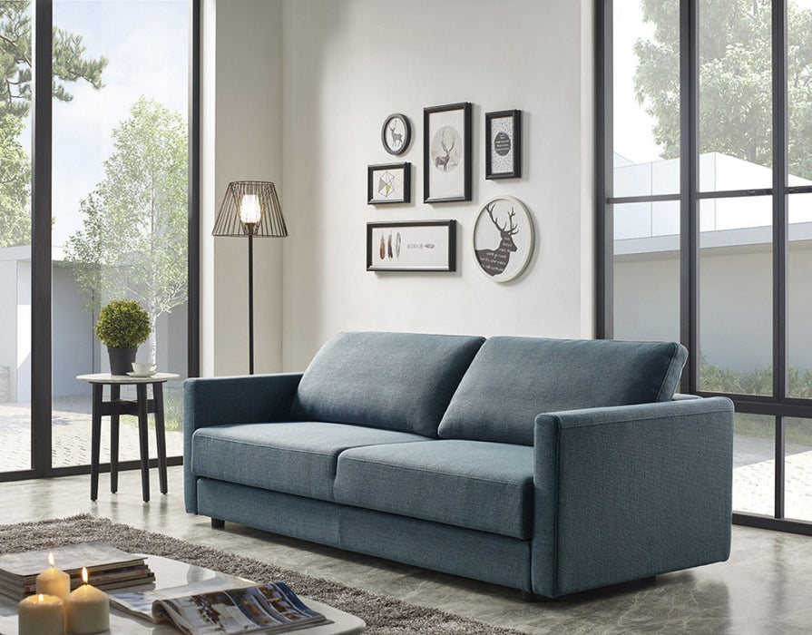 Long Arm Sofa Bed With Storage Space - Blue / Green