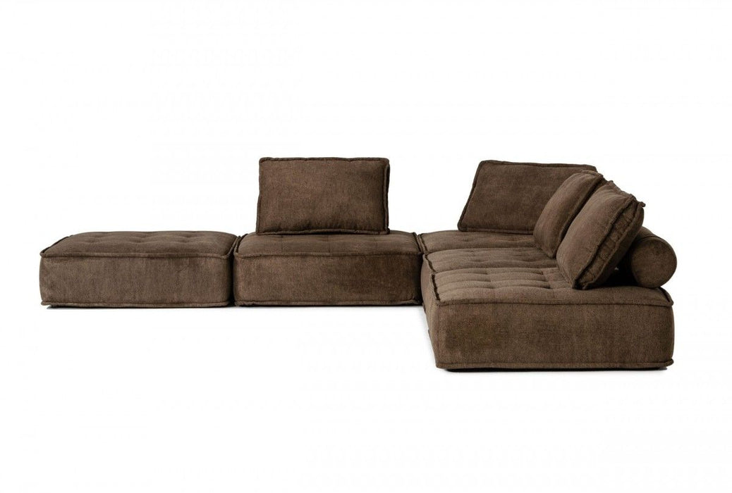 Modern Floor Pillow Modular Sectional Sofa - Chocolate Brown