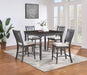 Wiley - 5 Piece Square Spindle Legs Counter Height Dining Set - Beige And Gray - Simple Home Plus