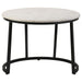 Miguel - Round Accent Table With Marble Top - White And Black - Simple Home Plus