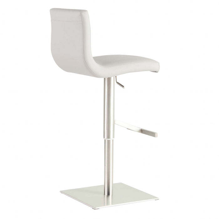 Steel Swivel Low Back Bar Height Bar Chair - White / Silver