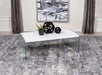 Opal - Rectangular Coffee Table With Clear Glass Legs - White High Gloss - Simple Home Plus