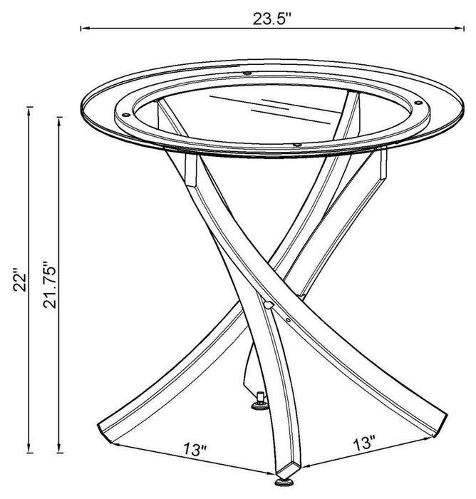 Brooke - Glass Top End Table - Simple Home Plus