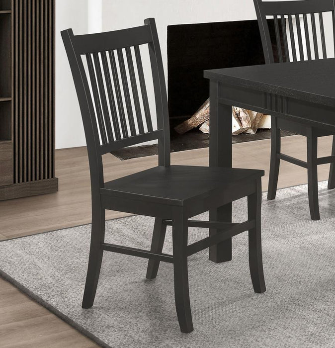 Marbrisa - Slat Back Dining Side Chair (Set of 2) - Matte Black - Simple Home Plus