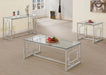 Merced - Rectangle Glass Top Coffee Table - Nickel - Simple Home Plus