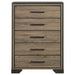 Baker - 5-Drawer Chest - Brown And Light Taupe - Simple Home Plus