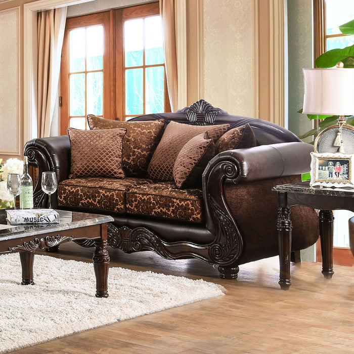 Elpis - Loveseat - Brown / Espresso - Simple Home Plus