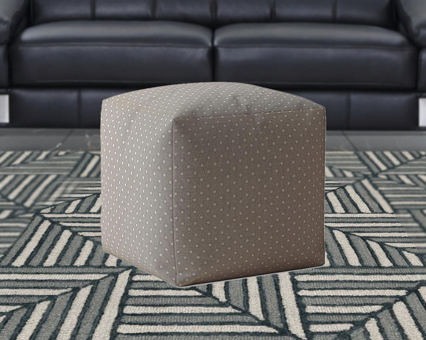 Cotton Polka Dots Pouf Cover - Gray