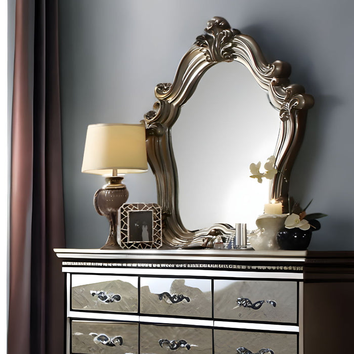 47" Antique Irregular Dresser Mirror - Platinum