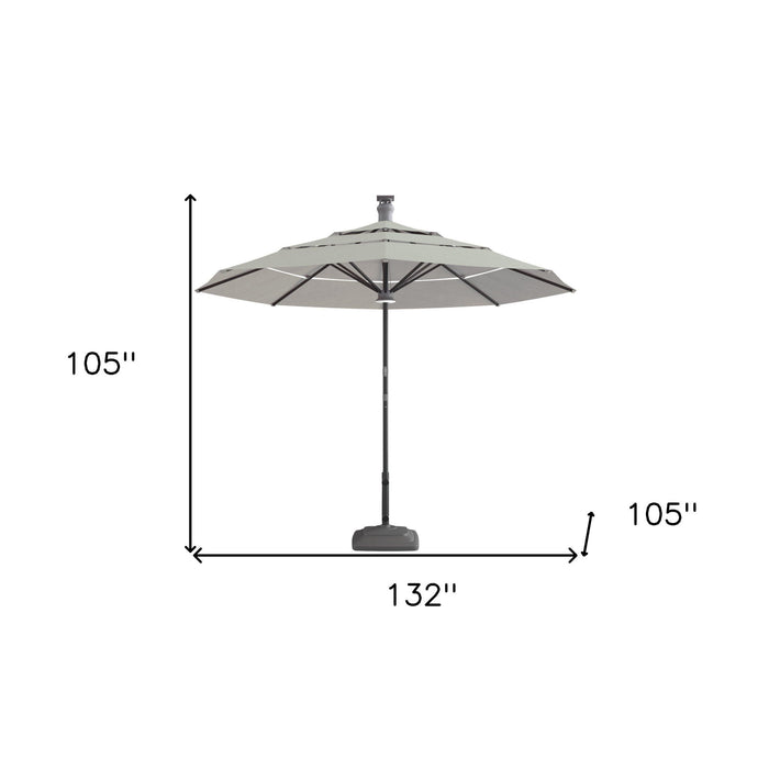 Color Sunbrella Octagonal Lighted Market Smart Patio Umbrella - White