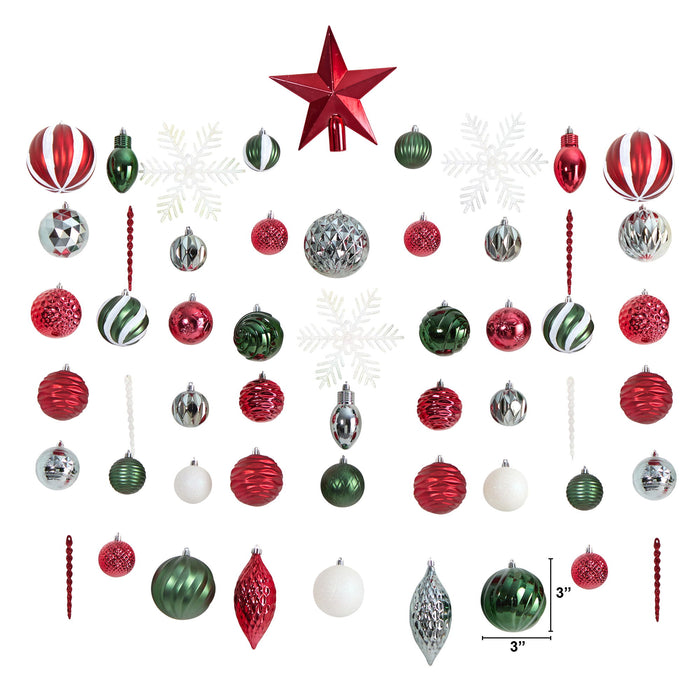 Shatterproof 100 Count Christmas Tree Ornament Box Set