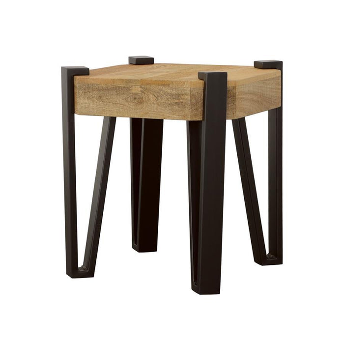 Winston - Wooden Square Top End Table - Natural And Matte Black - Simple Home Plus