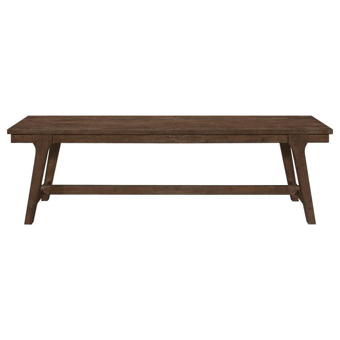 Reynolds - Rectangular Trestle Base Dining Bench - Brown Oak - Simple Home Plus