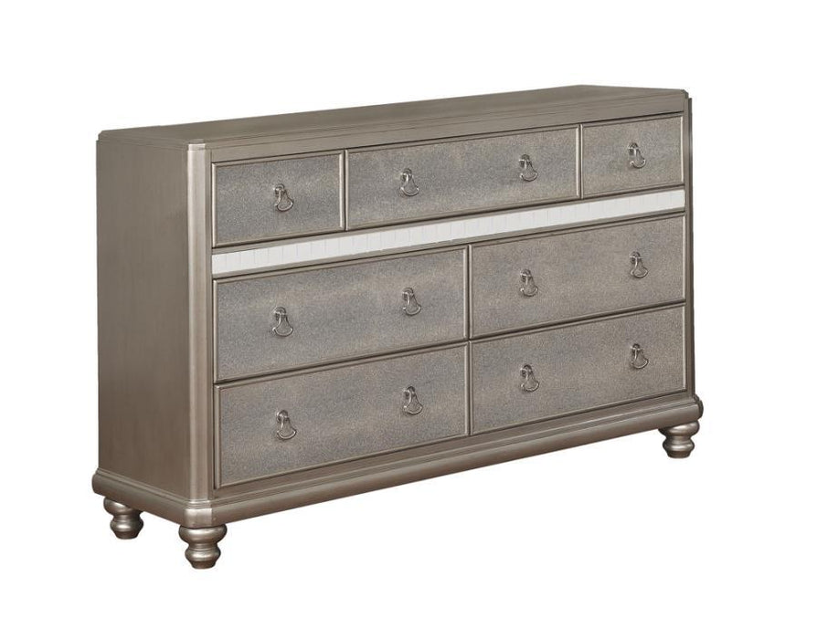 Bling Game - 7-Drawer Dresser - Metallic Platinum - Simple Home Plus