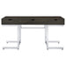 Noorvik - 3-Drawer Writing Desk - Dark Oak And Chrome - Simple Home Plus