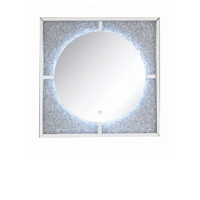 39" Lighted Square Accent Mirror - Silver