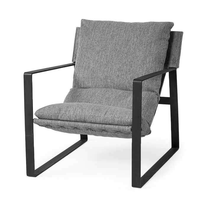 And Black Metal Sling Chair - Stone Gray