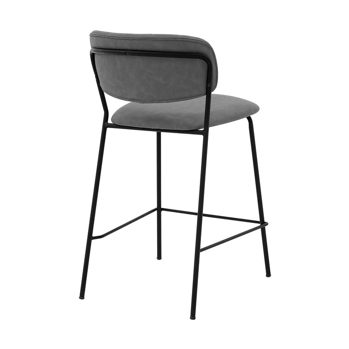 Iron Counter Height Bar Chair - Gray / Black