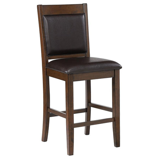 Dewey - Upholstered Counter Height Chairs With Footrest (Set of 2) - Brown And Walnut - Simple Home Plus