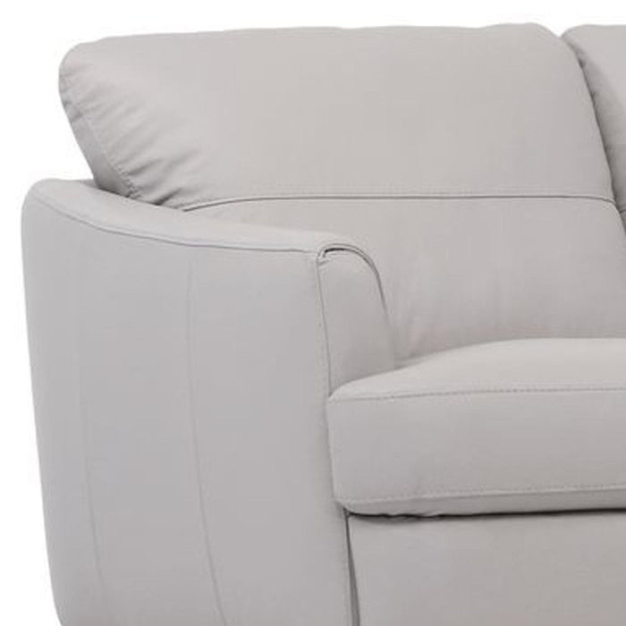 Leather Sofa With Black Legs - Pearl