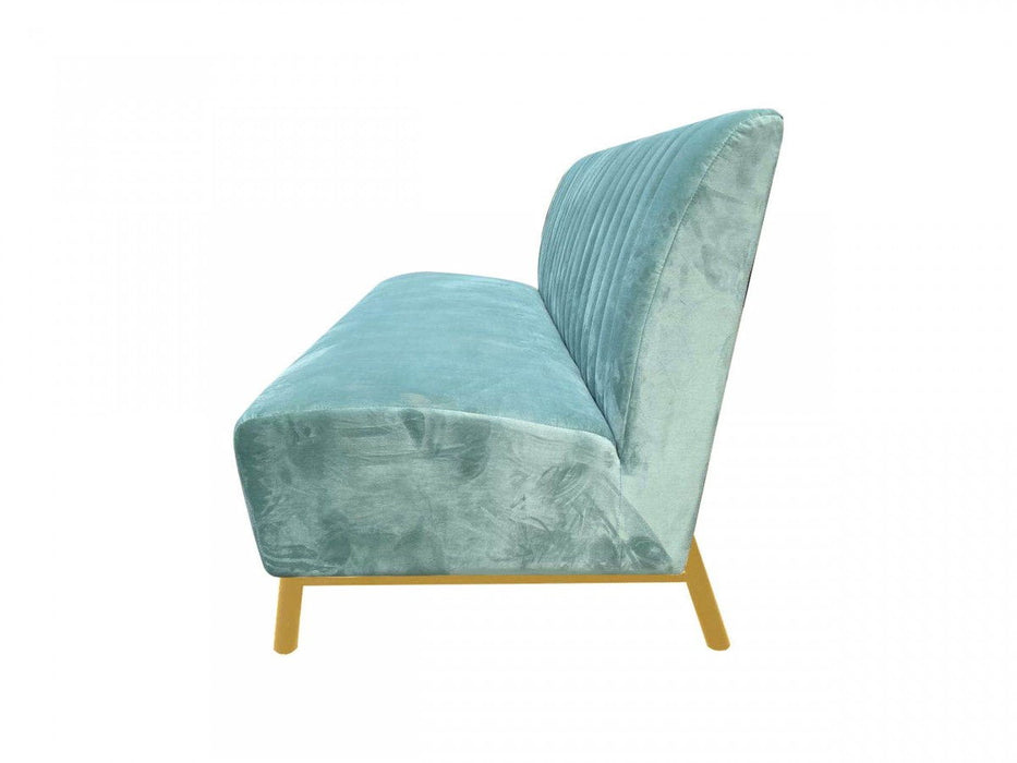 Stylish Fabric Sofa - Light Green / Gold