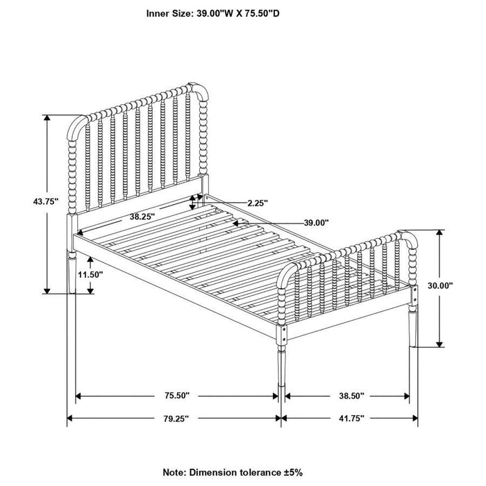 Jones - Twin Bed - White - Simple Home Plus